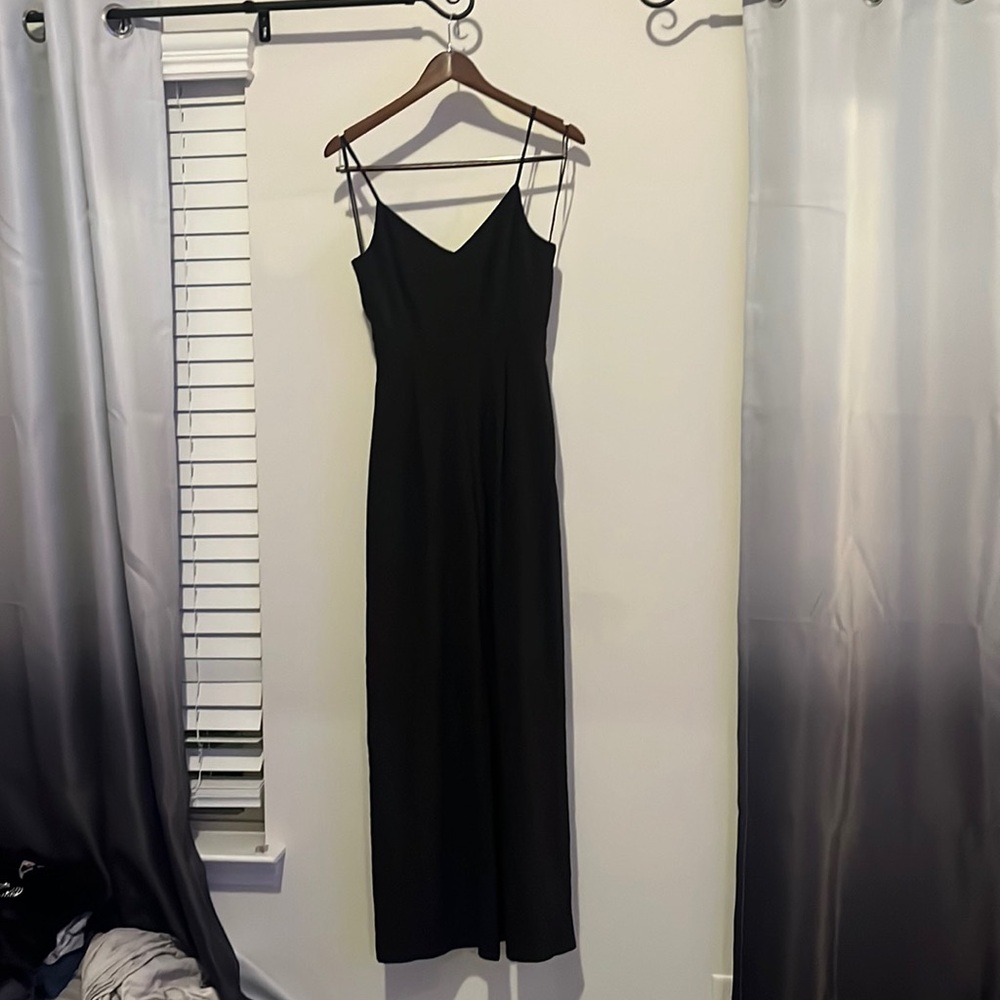 Black jumpsuit wide leg pant spaghetti strap